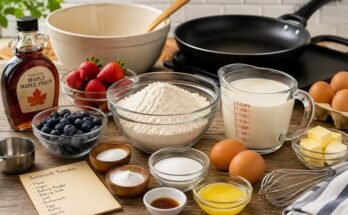 Buttermilk Pancakes with Maple Syrup Recipe