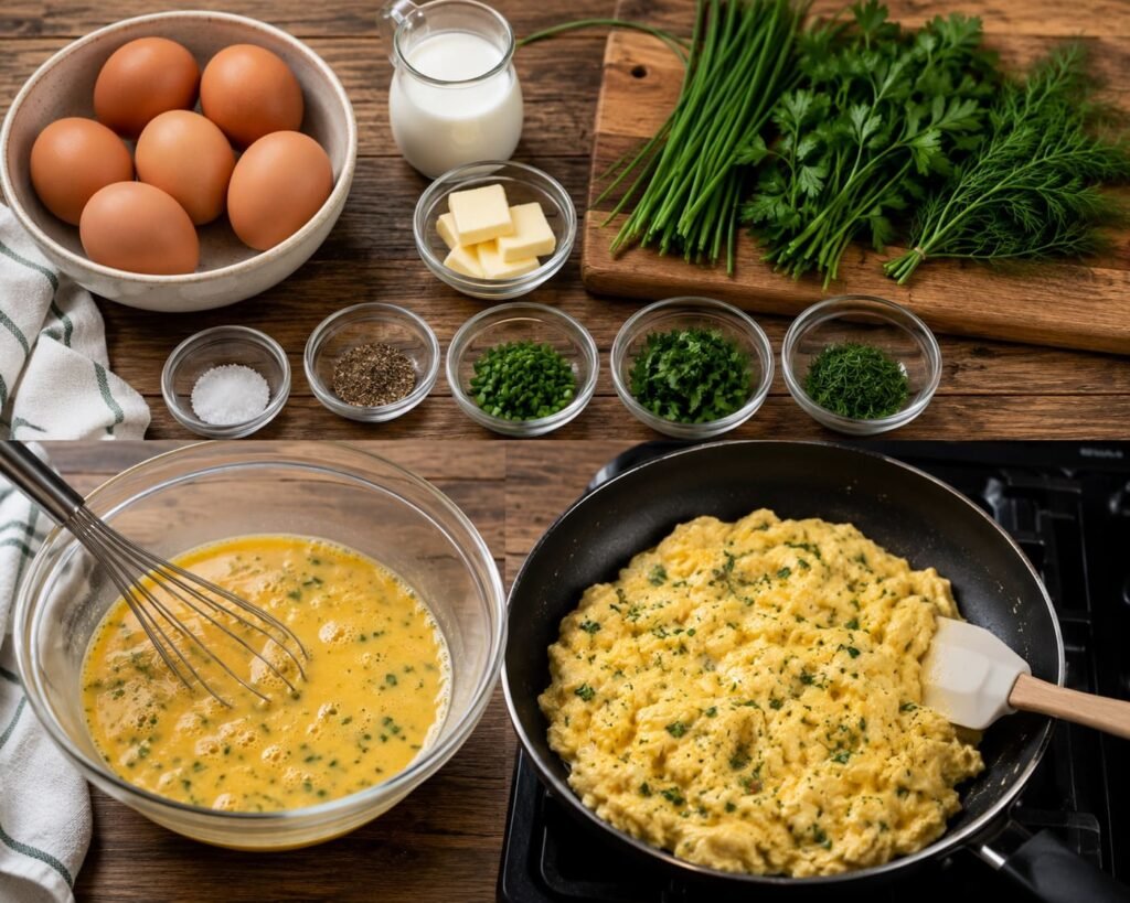 Classic Farmhouse Scrambled Eggs with Fresh Herbs
