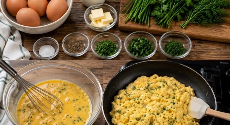 Classic Farmhouse Scrambled Eggs with Fresh Herbs