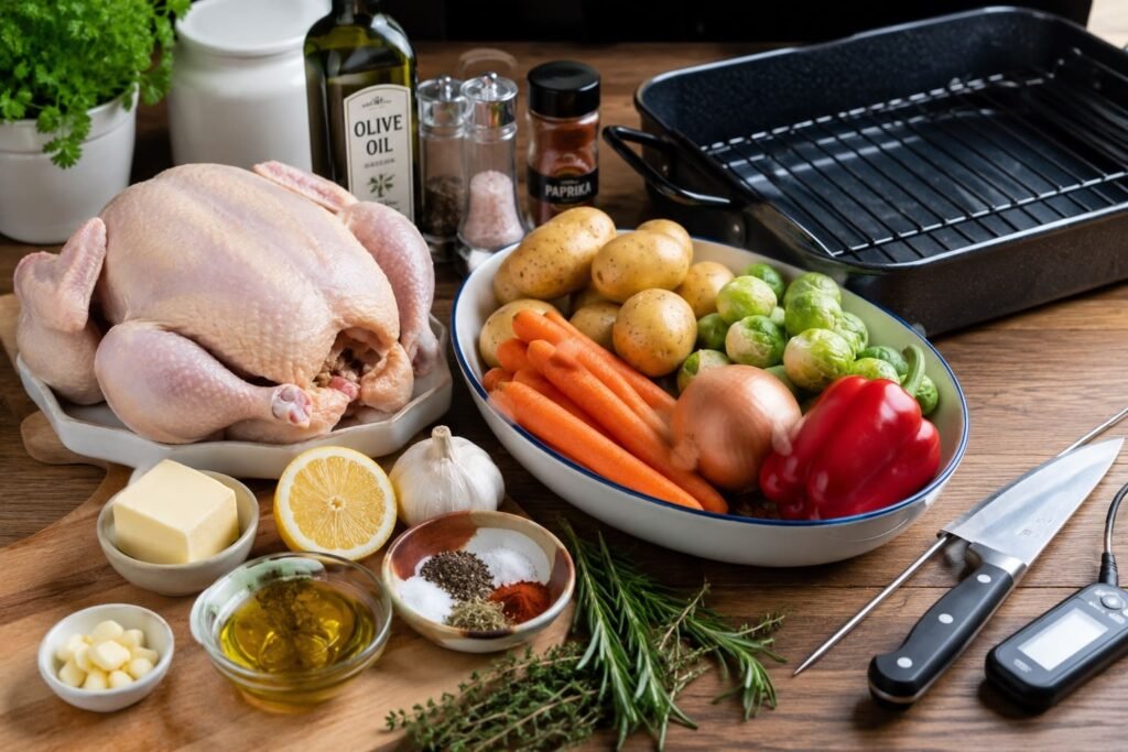 Roast Chicken with Garden Vegetables Recipe
