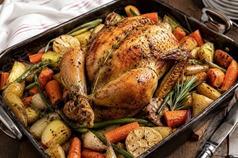 Roast Chicken with Garden Vegetables